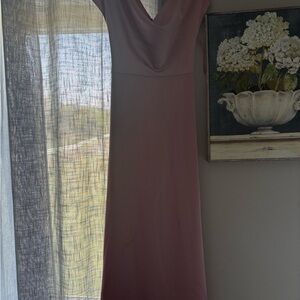 Azazie Purple Sheath Maxi Dress V-Neck Sleeveless